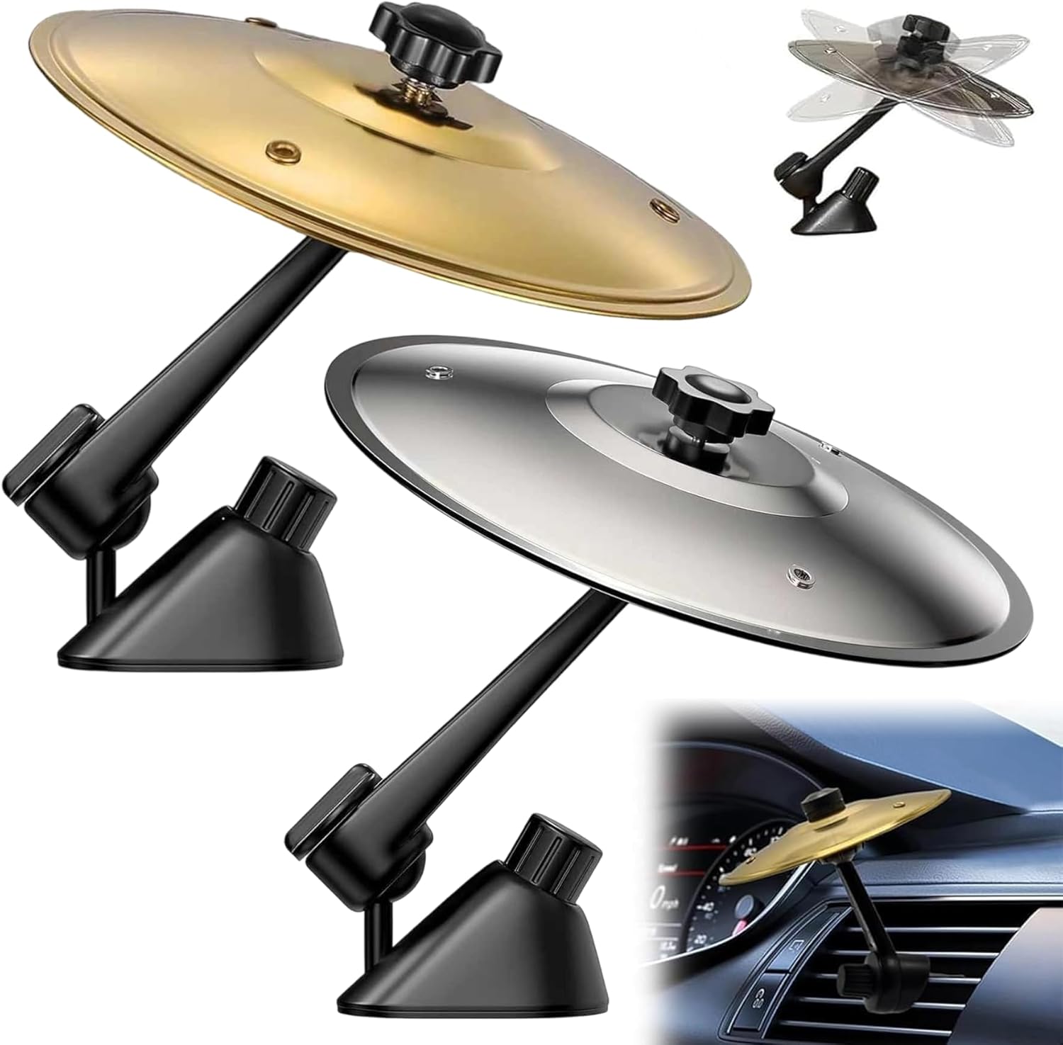 2 Stück Car Crash Becken,Auto-Trommel-Lüftungsschlitz,Auto Vehicles Inneneinrichtung,Eisen-Auto-Entlüftungsdekoration,Autounfall Schlagzeug Musikinstrumente Ornamente,Für Alle Arten Von Fahrzeugen