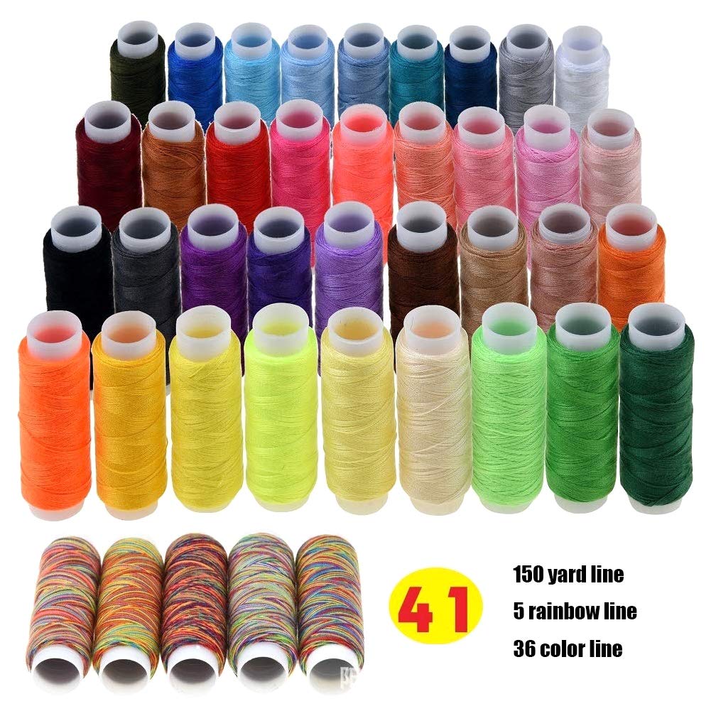 Kit de costura portátil con 41 carretes de hilo XL, 30 agujas surtidas y 200 piezas de suministros de costura premium para el hogar, viajes y manualidades, kit de hilo de coser con estuche