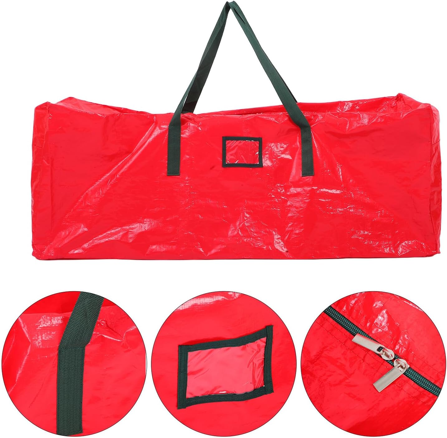 CHILDWEET Christmas Tree Storage Bag Heavy Duty Waterproof Zippered Organizer with Reinforced Handles Large Red Pouch for Artificial Tree Dust Protection and Home Storage