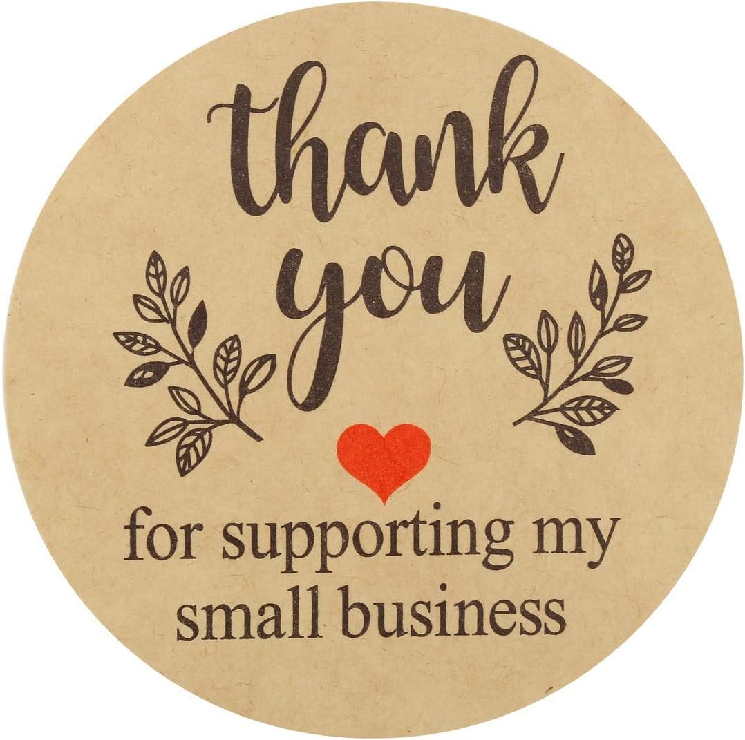 Mangsen Thank You for Supporting My Small Business Stickers 2″ Classy ...