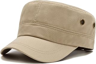 Malaxlx Unisex Cadet Army Cap Adjustable Breathable Military Hat UPF 50 Sun Protection Outdoor