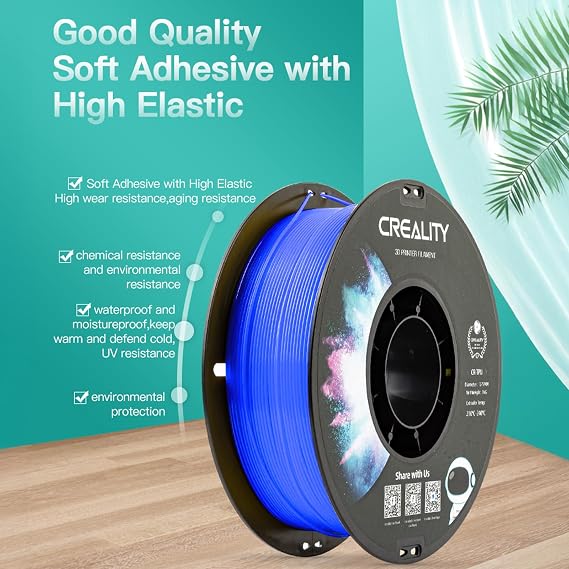 Creality Official TPU White 1KG, TPU Filament 1.75mm Tougher and Stronger 3D Printer, Less-Tangle Dimensional Accuracy +/- 0.03mm 1kg/Roll(2.2lbs) Fit for Most FDM 3D Printers