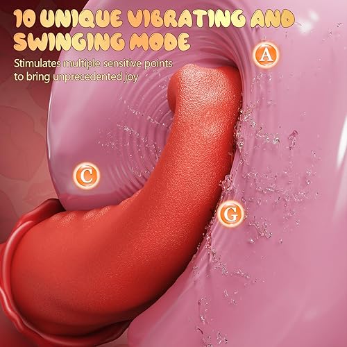 Miniatura 3 de Vibrador de juguetes sexuales para adultos para mujeres, vibrador de punto G, consolador de rosa, juguetes sexuales con 10 lamidas y 10 modos