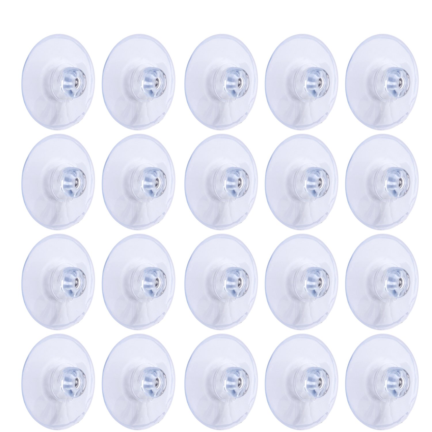 Whaline Clear 20 Packs 45Mm Large Suction Cup Plastic Sucker Pads Without Hooks,