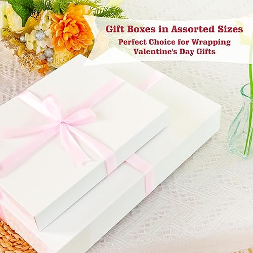 Miniatura 6 de Moretoes 30 cajas de regalo blancas de varios tamaños con tapas y diferentes calcomanías de cumpleaños para envolver ropa extra grande (camisas,