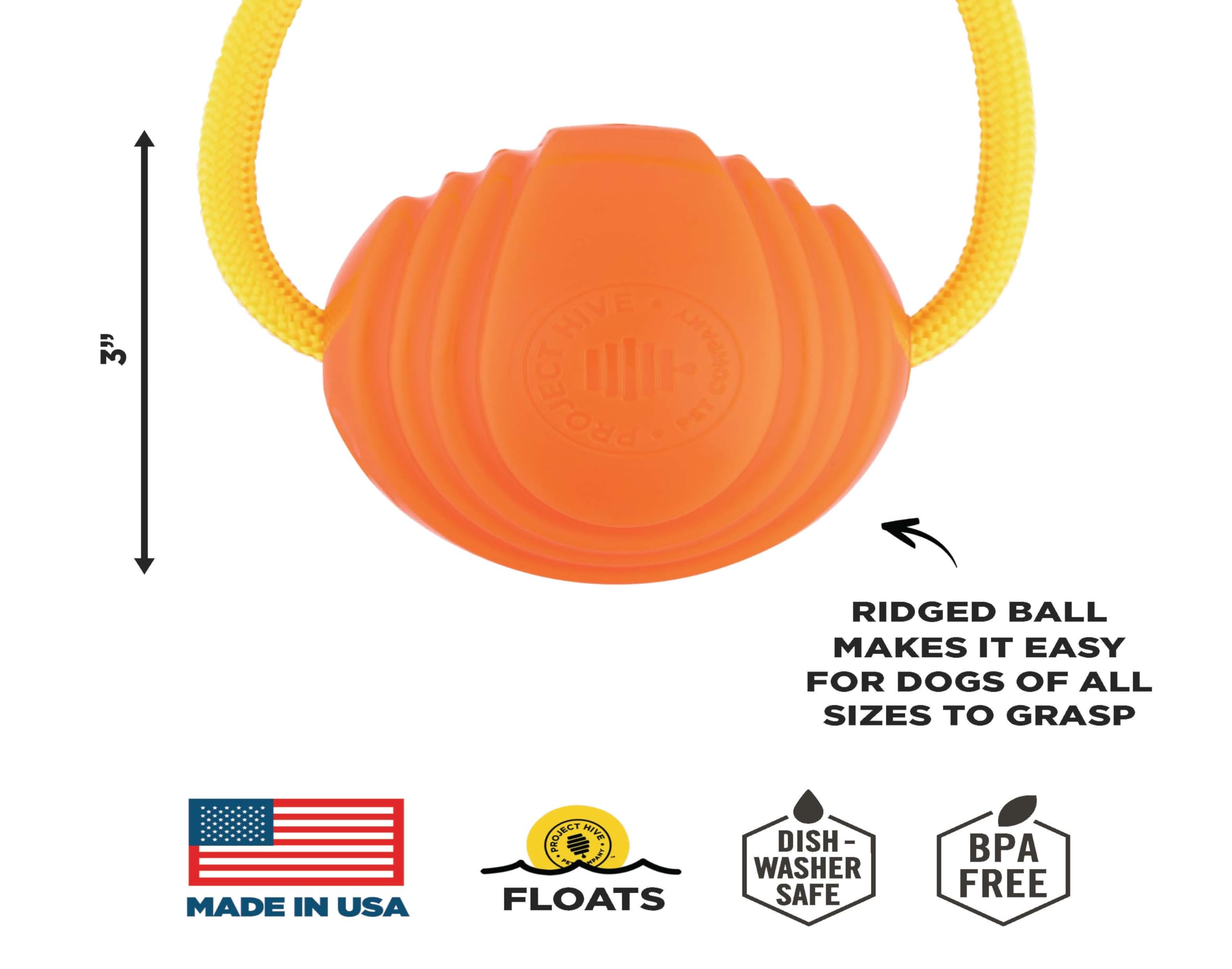 Project Hive - Pelota para perros | Pelota grande para perros | Juguetes interactivos para perros compatibles con lanzador de bolas de perro Hive Zoomer para perros grandes | Pelotas para perros