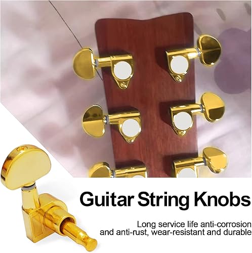 Miniatura 128 de SAPHUE Afinadores de guitarra de 4.331 in, un juego de llaves de afinación de guitarra clásica negra 1R1L, clavijas de cuerda para guitarra clásica