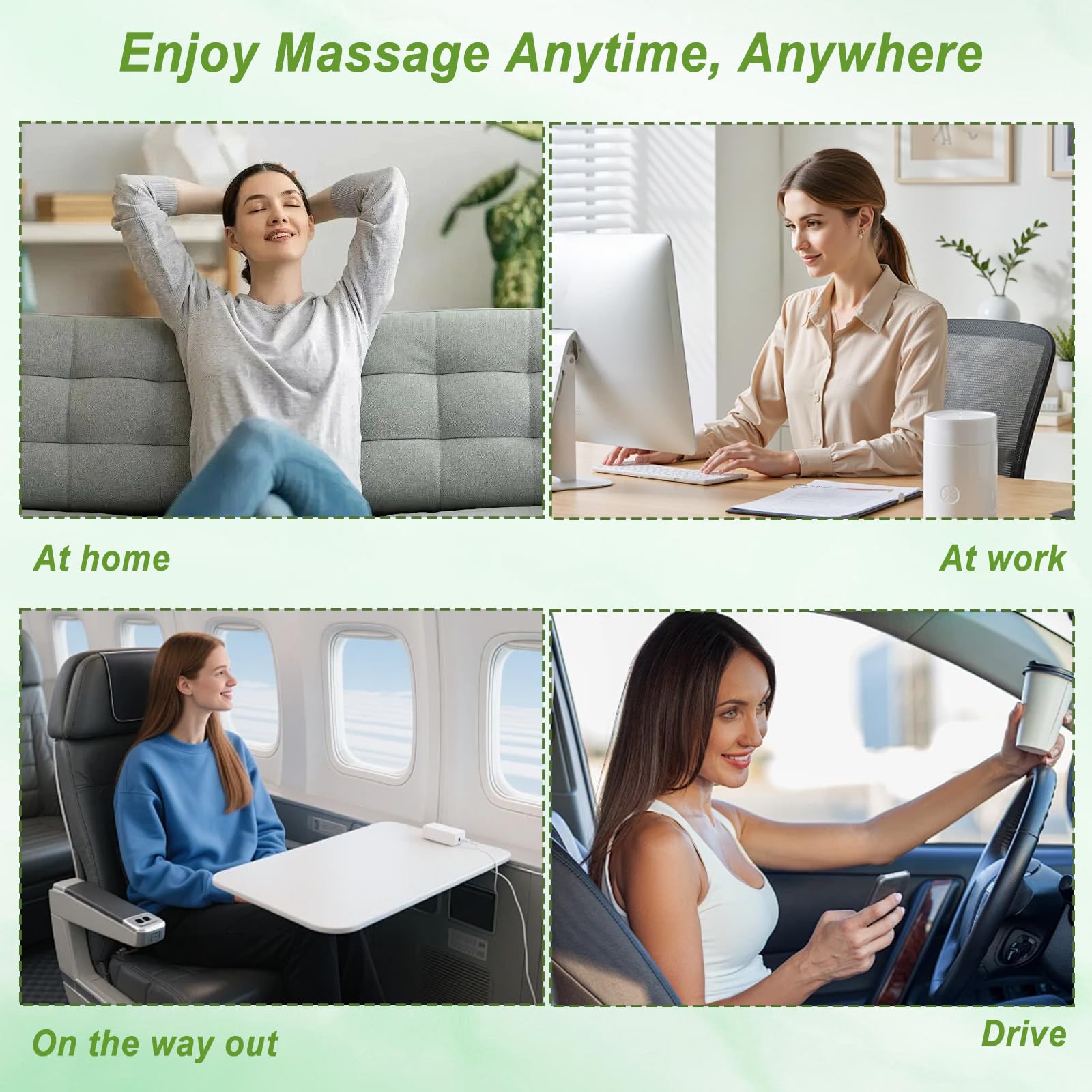 Masseur Cervical à Main Bionique, 4D Massage Cervicales et Cou avec 3 Réglages de Massage & 2 Réglages de Chaleur, Appareil de Massage Cervical Chauffant pour Soulage Douleurs et Fatigue (Vert)