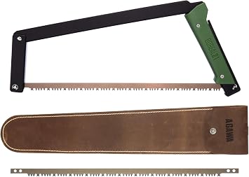 AGAWA BOREAL21 Backwoods Kit, 21", Dual Blades, Leather Sheath, Black/Green