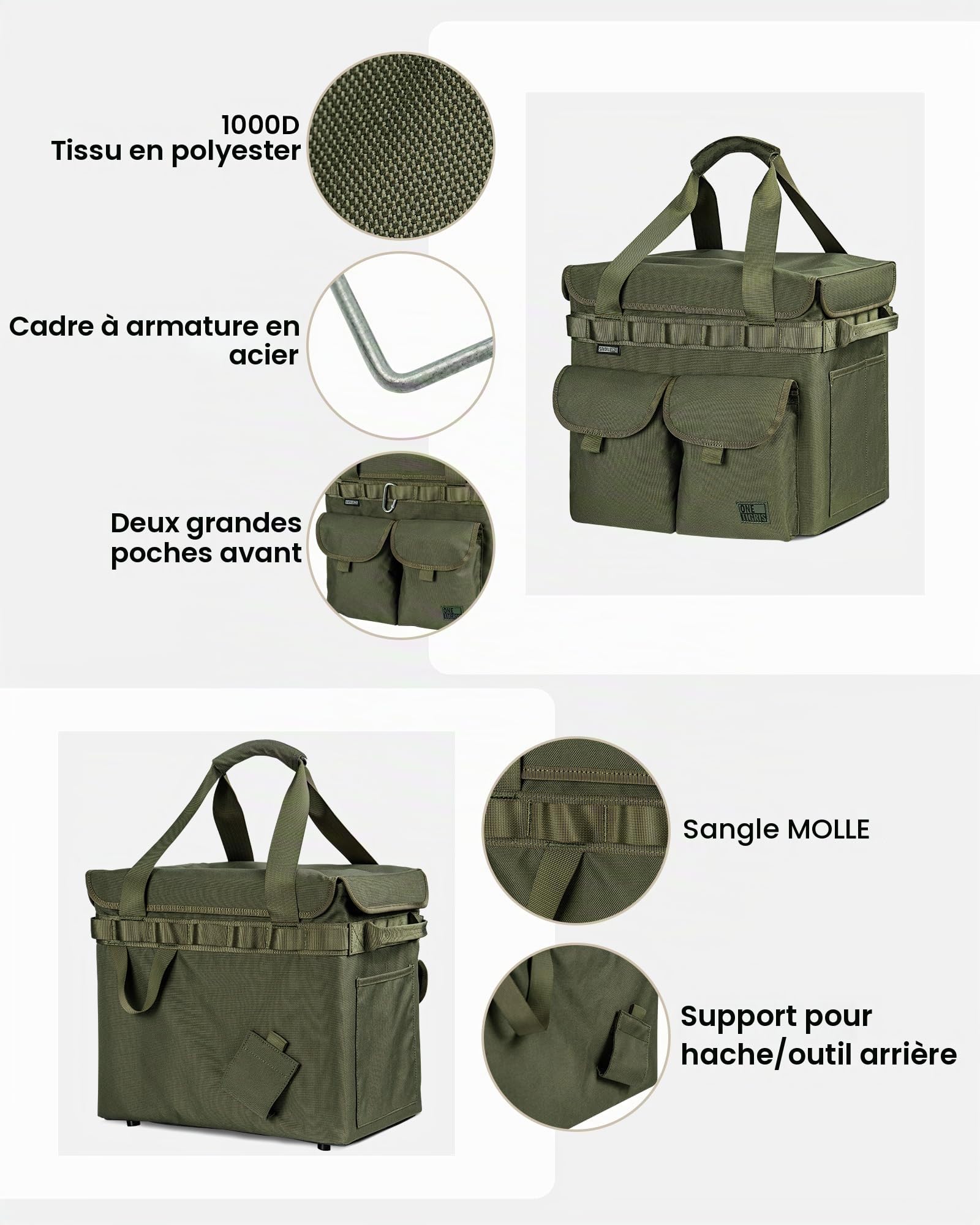 OneTigris Boîte de rangement pliable pour le camping