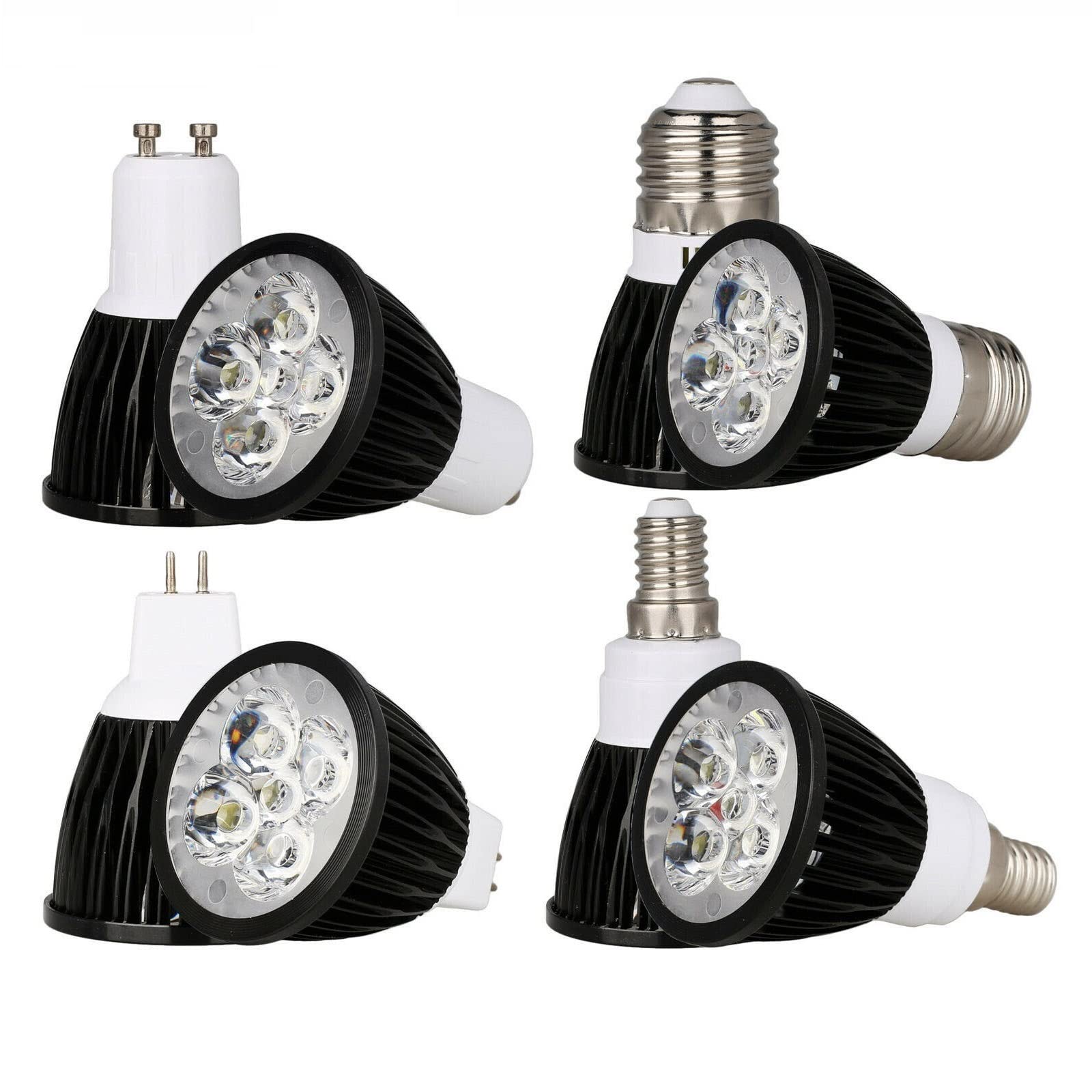 1fortunate Lights 10pcs AC220V GU10 E27 E14 B22 Regulable DIRIGIÓ Lampada 9W 12W 15W LED Bulbo MR16 12V Led Spotlight Red Blue Green Yellow DIRIGIÓ Lámpara