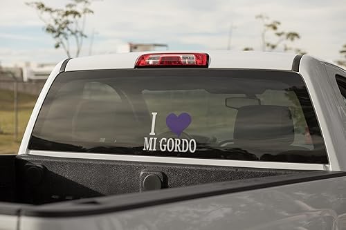 Miniatura 5 de Divertida calcomanía en español español con texto en inglés "I Love Mi Gordo" para tu camión, calcomanía para Troca o Carro (7 x 4.5 pulgadas)