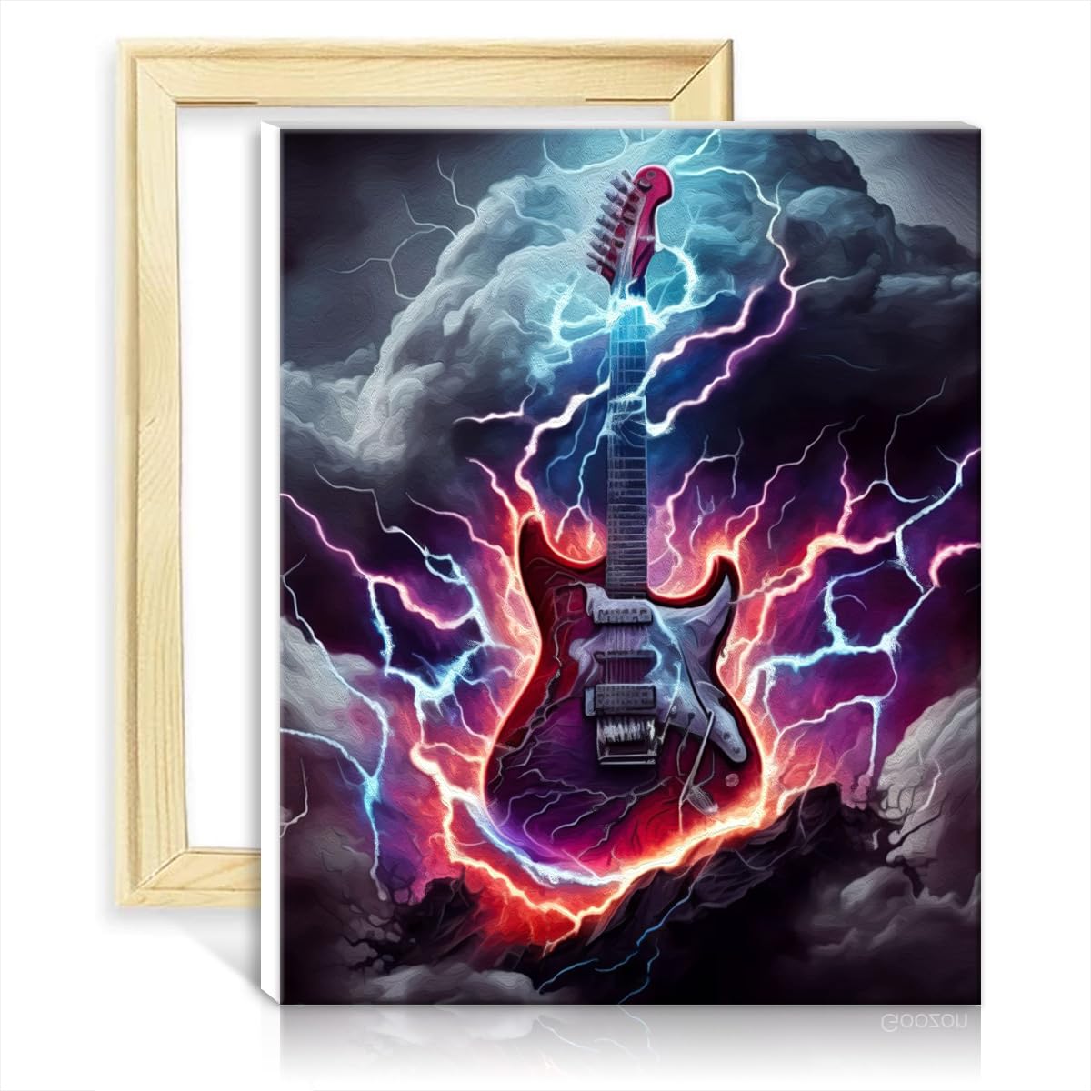 TANGFEIY Paintting Canvas Oil Painting Kit Electric Guitar Painting Adults Beginner with Brushes and Acrylic Pigment on Art Picture for Home Decor No Frame(30x40cm)