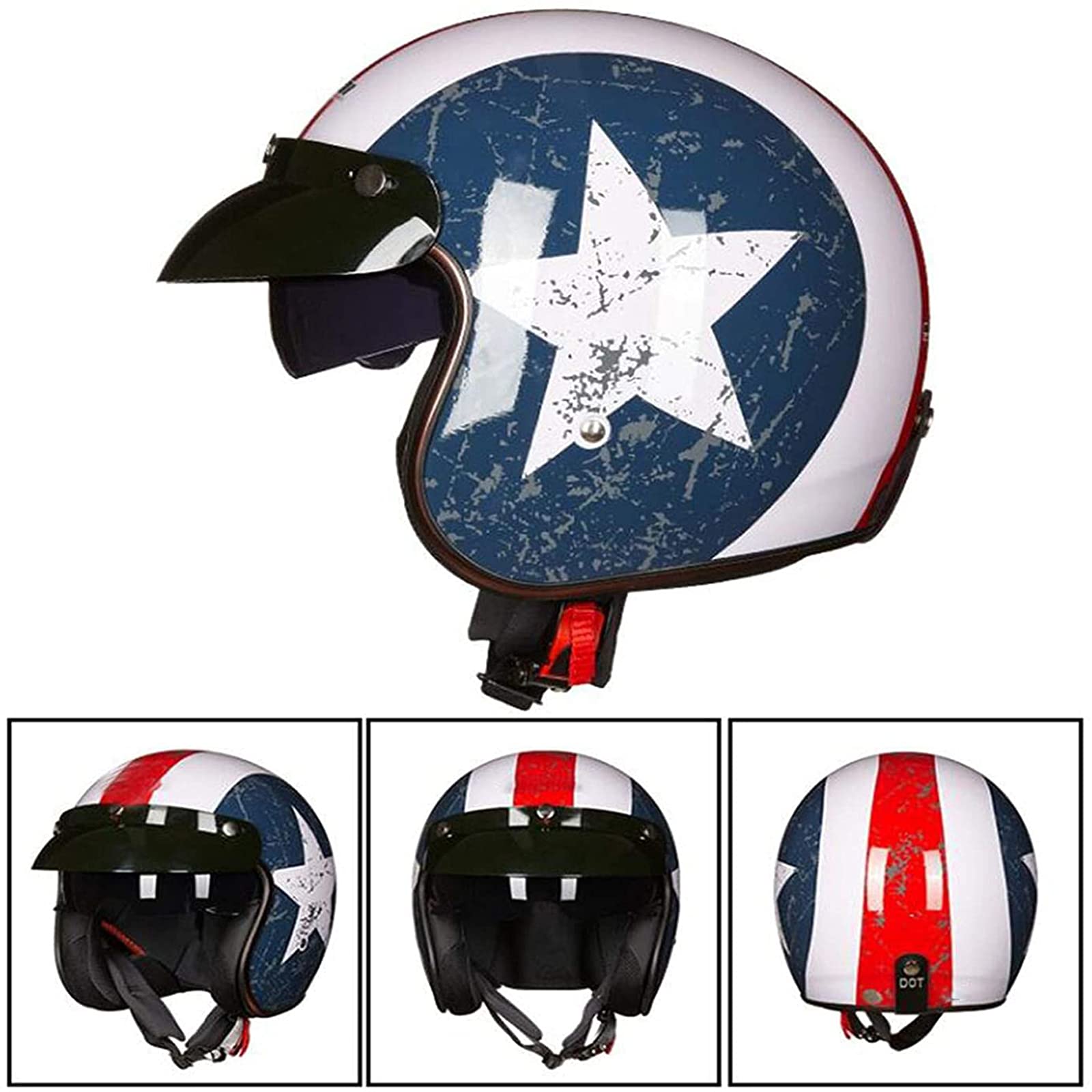 Casco Moto Stile Giapponese Retrò - Leggero E Sicuro Per Uomo E Donna - Certificato ECE - Foto 5