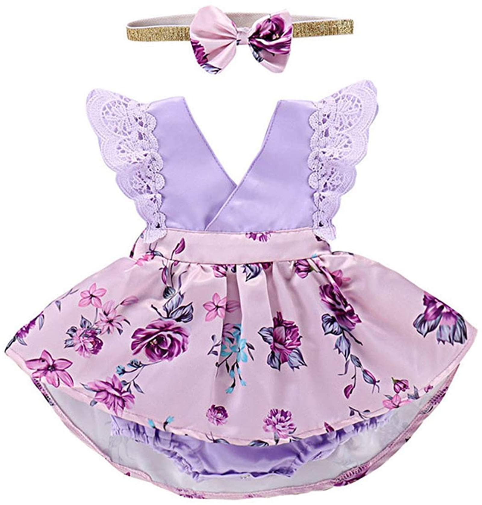 Infant Baby Girls Clothes Tulle Tutu Dress Newborn Birthday Outfits Floral Sleeveless Cotton Sundress