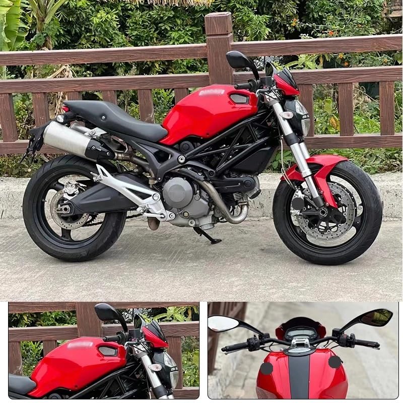 Rétroviseurs moto sans vibration pour Ducati Monster 695 696 noir