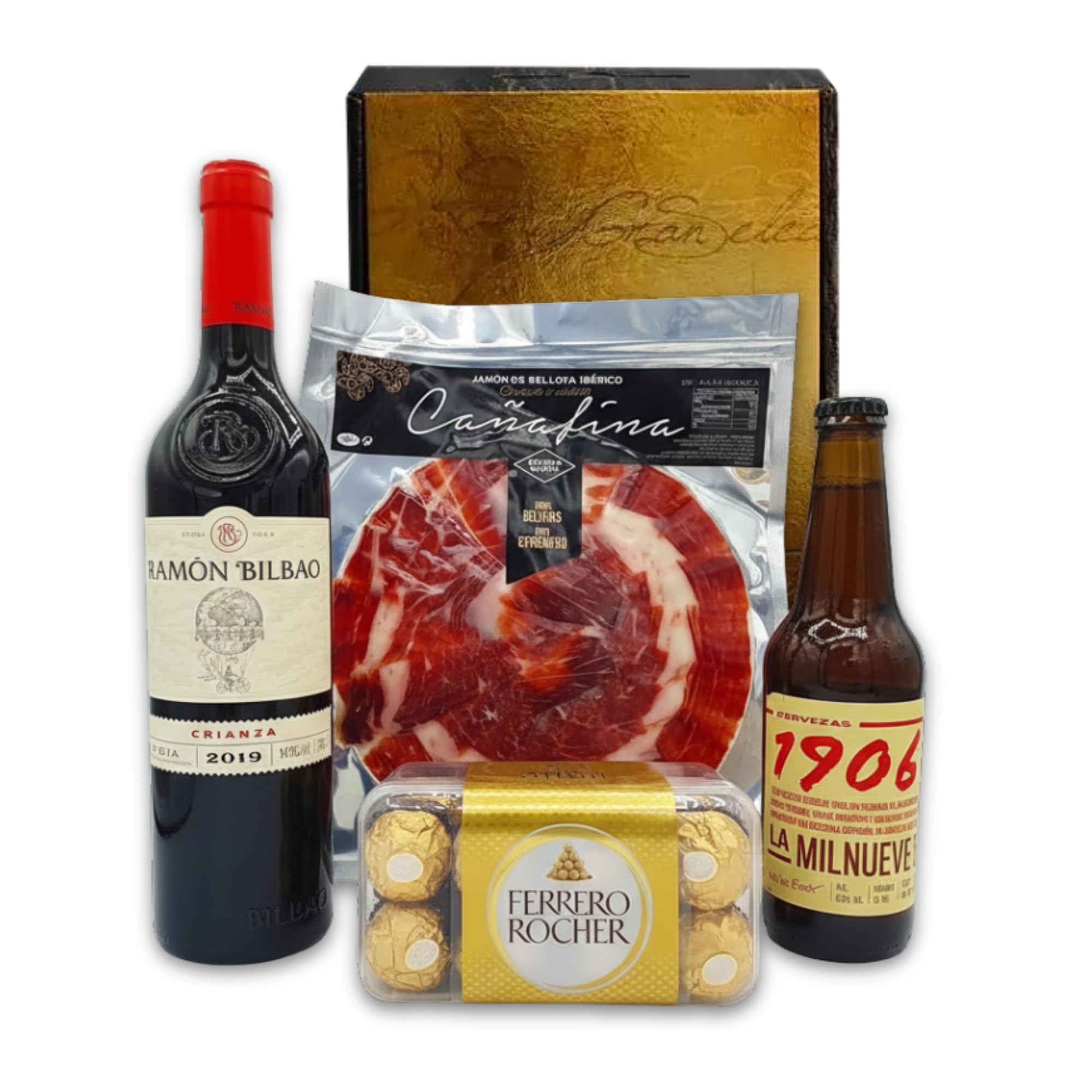 Cesta Gourmet para Regalar S | Perfecta como Cesta Regalo de Día del Padre | Incluye 1 Aceite de Oliva Virgen Extra + 1 Salchichón y 1 Sobrasada Ibérica + Crema Floral de Queso + Paté al PX con pasas — view 7