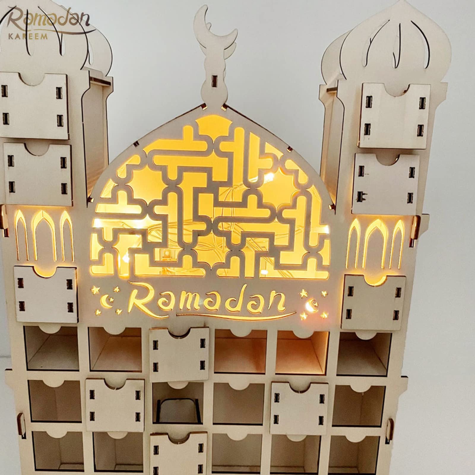 Calendario dell'Avvento per conto alla rovescia, decorazione con luci a LED, per matrimoni, Capodanno, feste di compleanno
