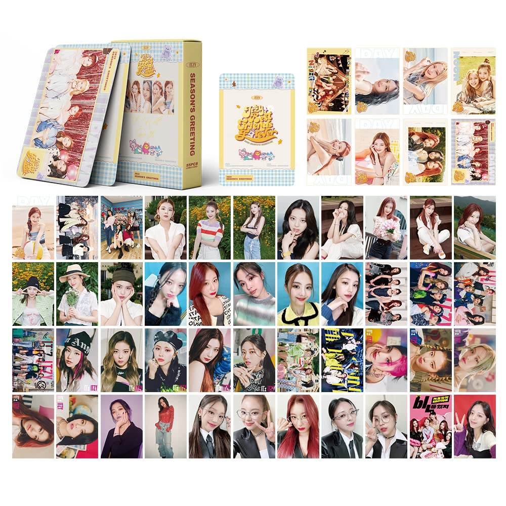 Kpop ITZY Lomo Cards ITZY Mini Photo Cards 55Pcs ITZY 2022 Season's Greetings Album Cards ITZY 2021 Collection Picture Car...