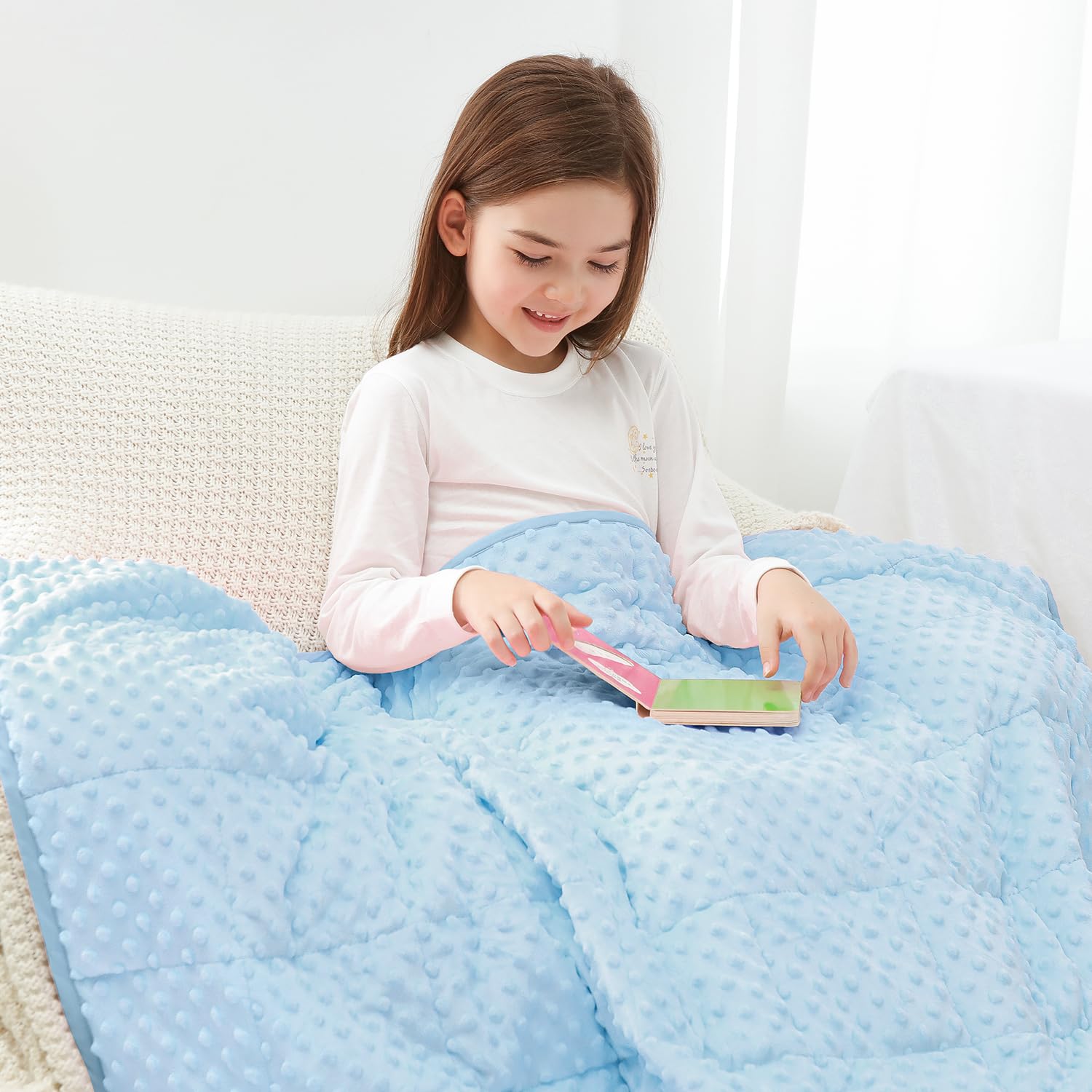 Kivik 3lbs Weighted Blanket, Cooling Soft Minky Dot Heavy Blankets, 36"x48"