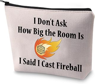 D & Dragon Gift I Said I Cast Fireball Makeup Bag Masters Gift for Gamer, I Cast Fireball