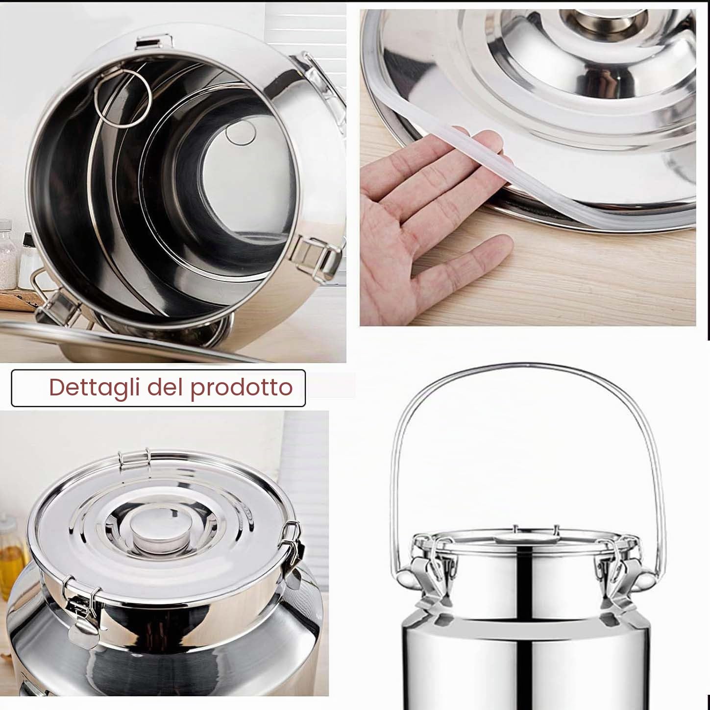 201 Bidone Acciaio Inox Litri per Olio con Rubinetto,lattina in Acciaio Inossidabile Contenitori Acciaio Inox per Olio di Oliva Recipiente Caraffa per Il Trasporto di Latte KKL(Capacity,10L)