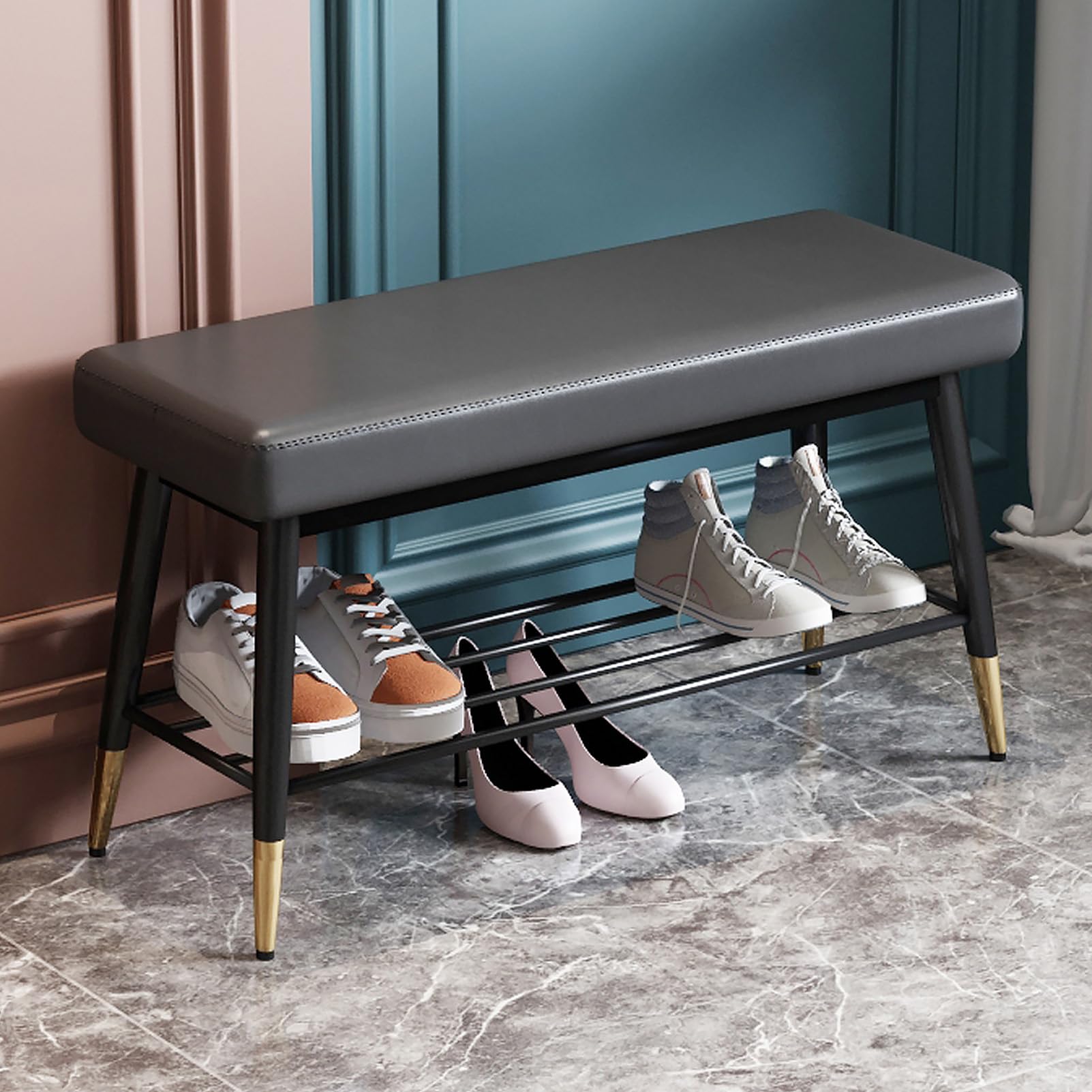 Banc de rangement pour chaussures idéal pour un couloir ordonné et accueillant