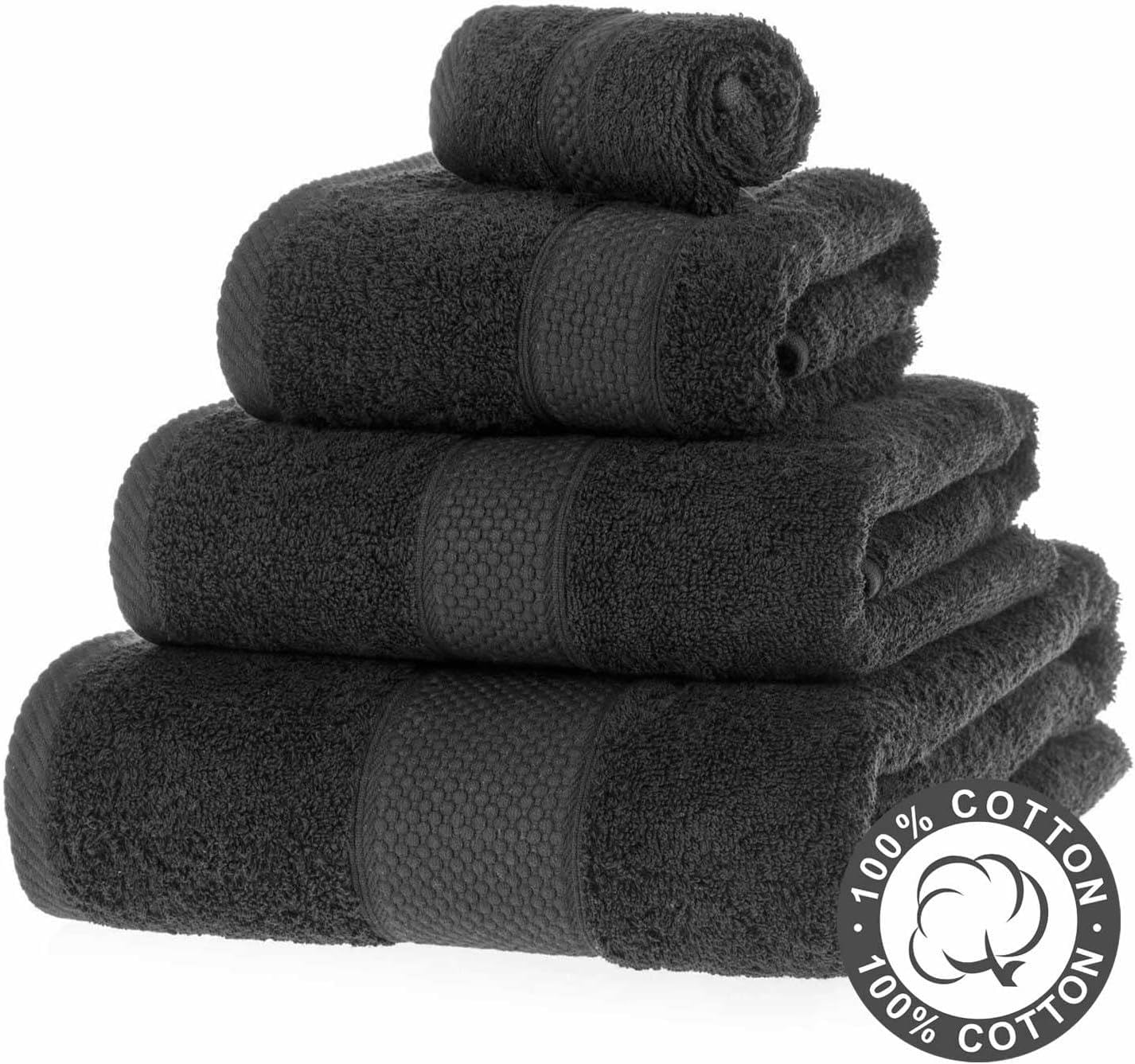 Set 6 Salviette Viso In Cotone Turco 100% - Asciugamani Rimozione Trucco, Colore Nero - 2