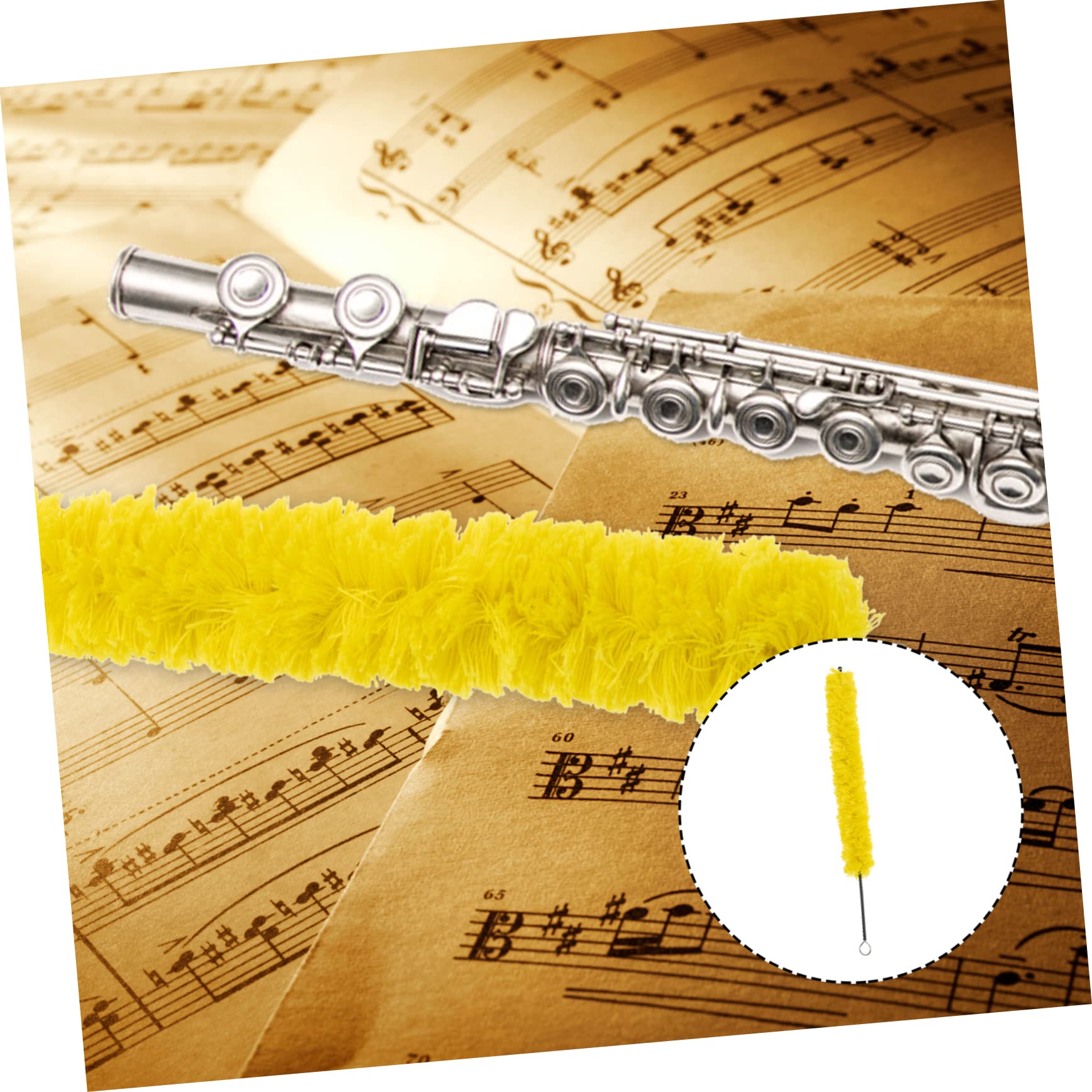 COSMEVIVI Flute Silk Swab Cleaning Cloth Instrument Flute Tone Hole Cleaner Silk Flute Cleaning Swab