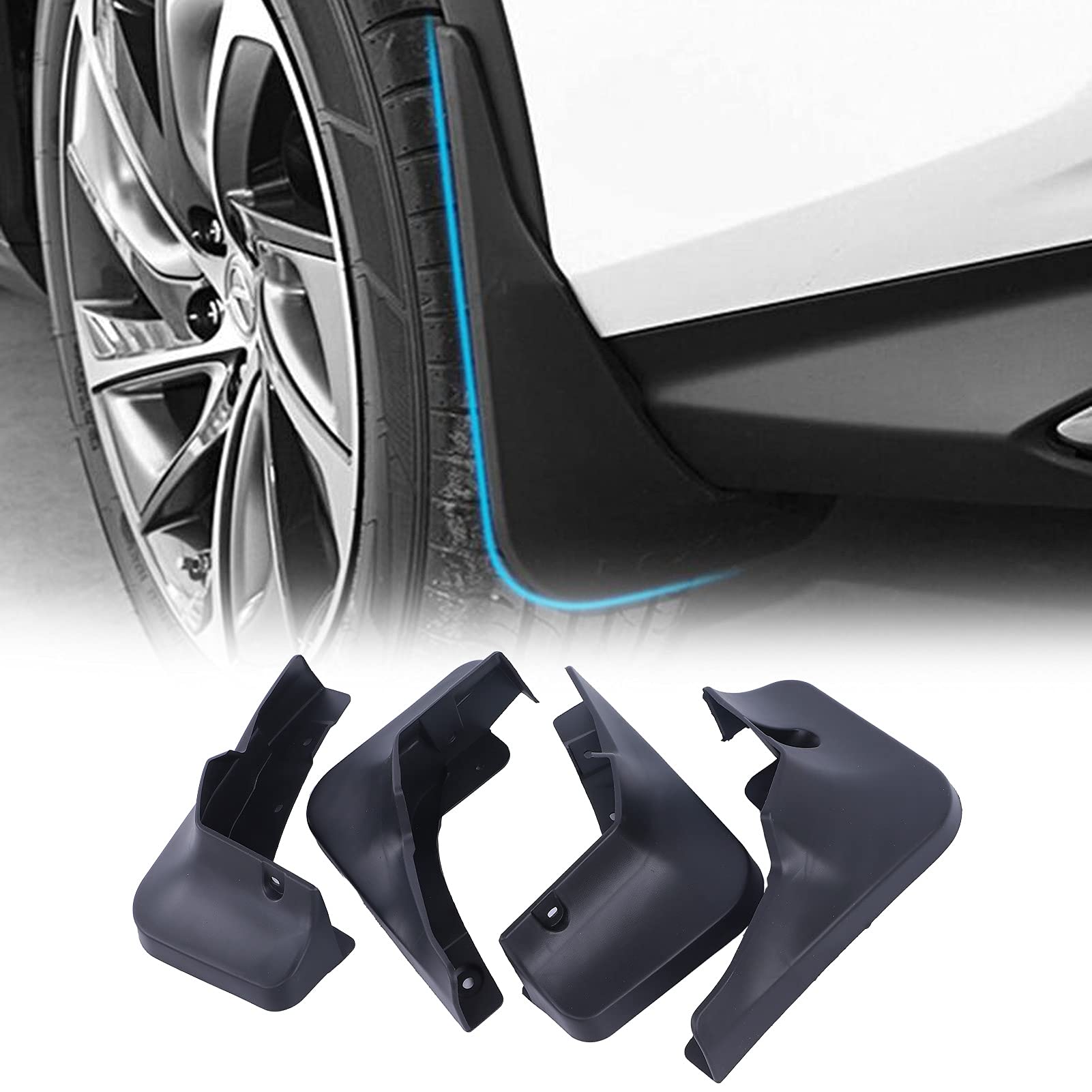 Set Parafango Auto Durevole Sostituzione Parafango Automatico per NX NX200 NX300 2015‑2017 per Protezione Esterna ABS Nero