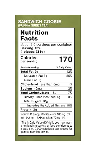 Kukkia Matcha(té verde) Chocolate (paquete nuevo) 10 unidades/caja - Té verde batido crema de chocolate sándwich con oblea (Gaufrette) y galleta