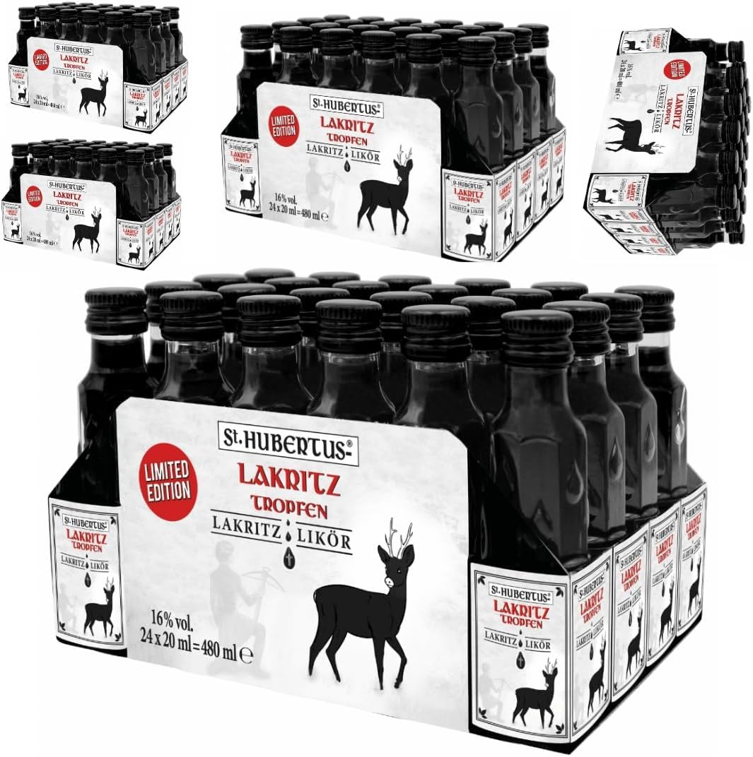 St. Hubertus Fruchtiger Lakritz Tropfen Likör 120 Flasche x 20 Milliliter