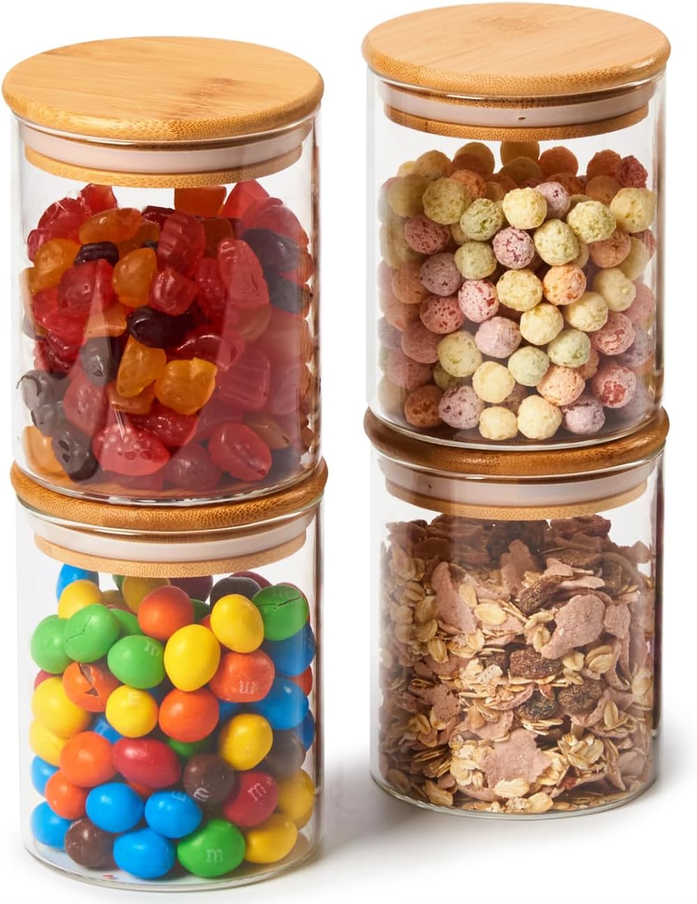 Bocaux Pour Rangement De Salle De Bain, Petits Bocaux De Rangement Transparents, Distributeur De Cotons-tiges, Pot D'apothicaire Rond, Grand Espace De Rangement Pour Rangement Avec Couvercles Marron