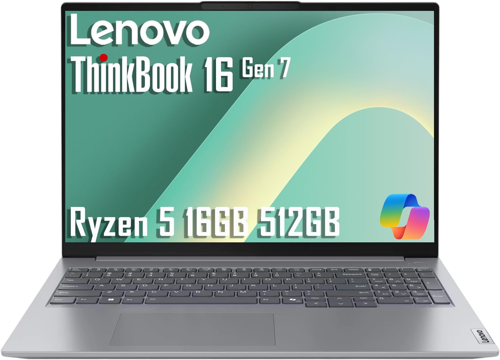 Lenovo ThinkBook 16 Gen 7 Business Laptop (16" FHD+ Anti-Glare, AMD Ryzen 5 7533HS (> Intel i7-1255U), 16GB DDR5 RAM, 512GB SSD), Fingerprint Reader, Webcam, Ethernet, Wi-Fi 6, Win 11 Pro w/ Copilot