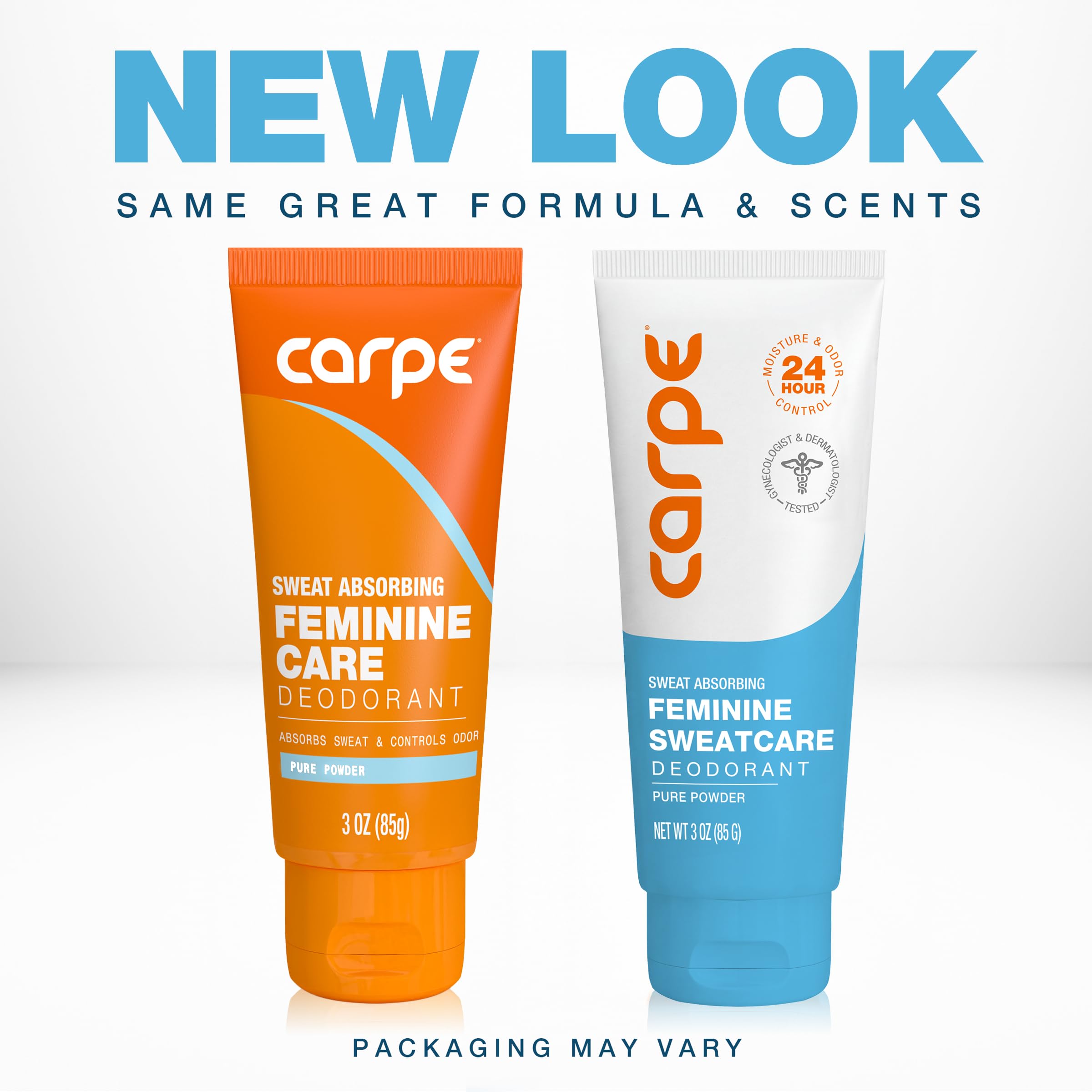 Carpe Feminine Care Intimpflege Deo für Frauen, pH-ausgewogen und schweißabsorbierend für den ganzen Körper, von Gynäkologen getestet, sicher für private Teile, purer Puderduft (Fresco)