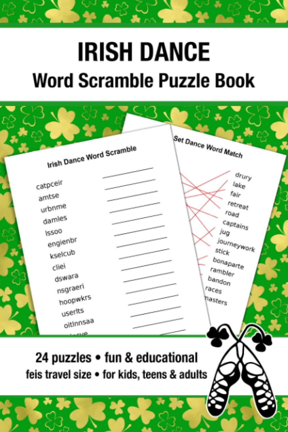 Irish Dance Word Scramble Puzzle Book: Feis Travel Size Ireland Activity Book Fun For Irish Dancer And Family