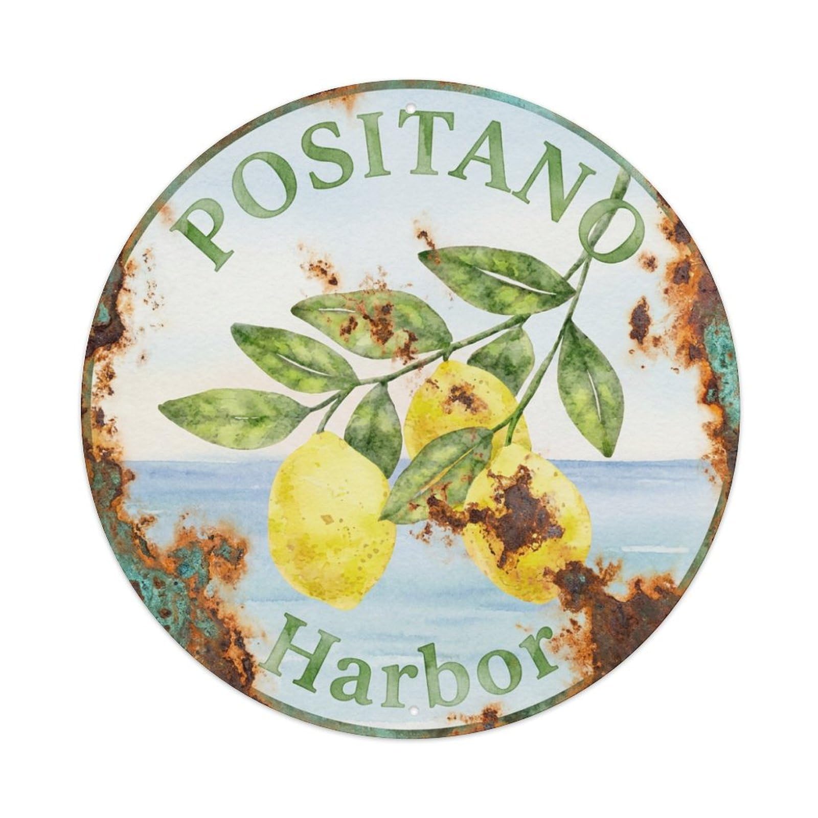 Vintage Travel Positano Italy Mediterranean Metal Tin Sign Plaque