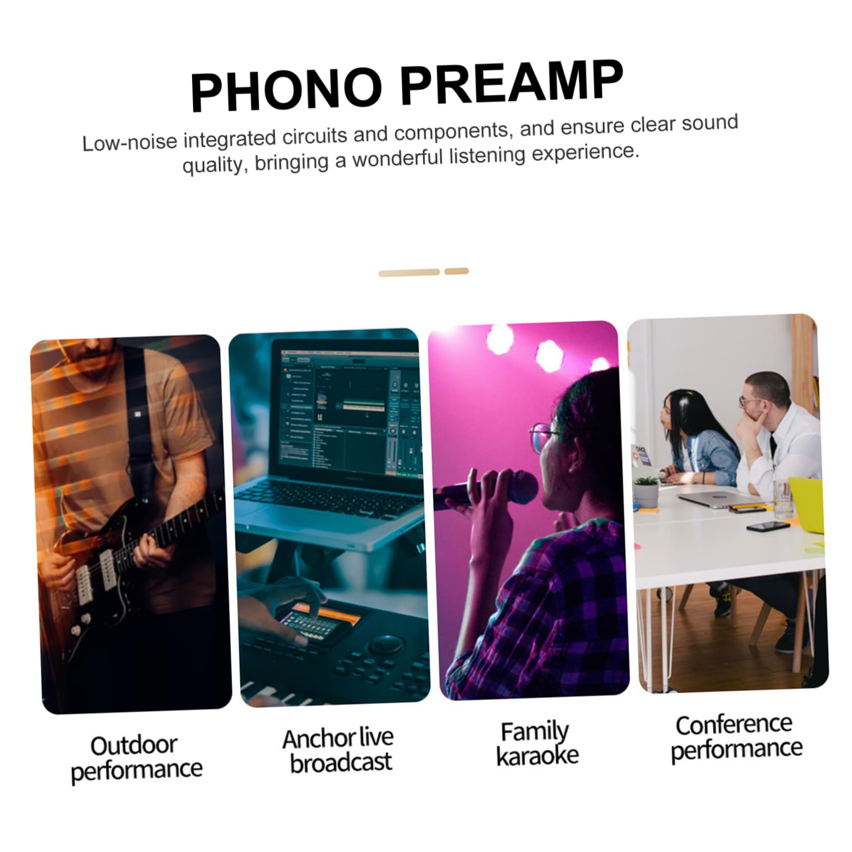 jojofuny Home Audio Phono Preamp Turntable Preamplifier Left Right Inputs Stereo Amplifier for Record Players (us Plug)