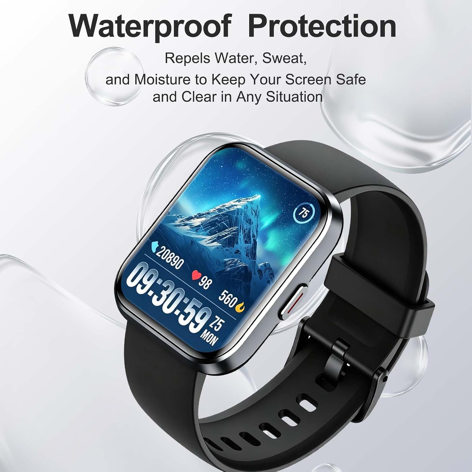 4Pack Screen Protector for Gydom 1.8inch Smart Watch– 6H TPU Film,Anti-Scratch,Anti-Fingerprint,Bubble-Free,Shatterproof,Dustproof,Touch Sensitive,Full Protection for Watch Display