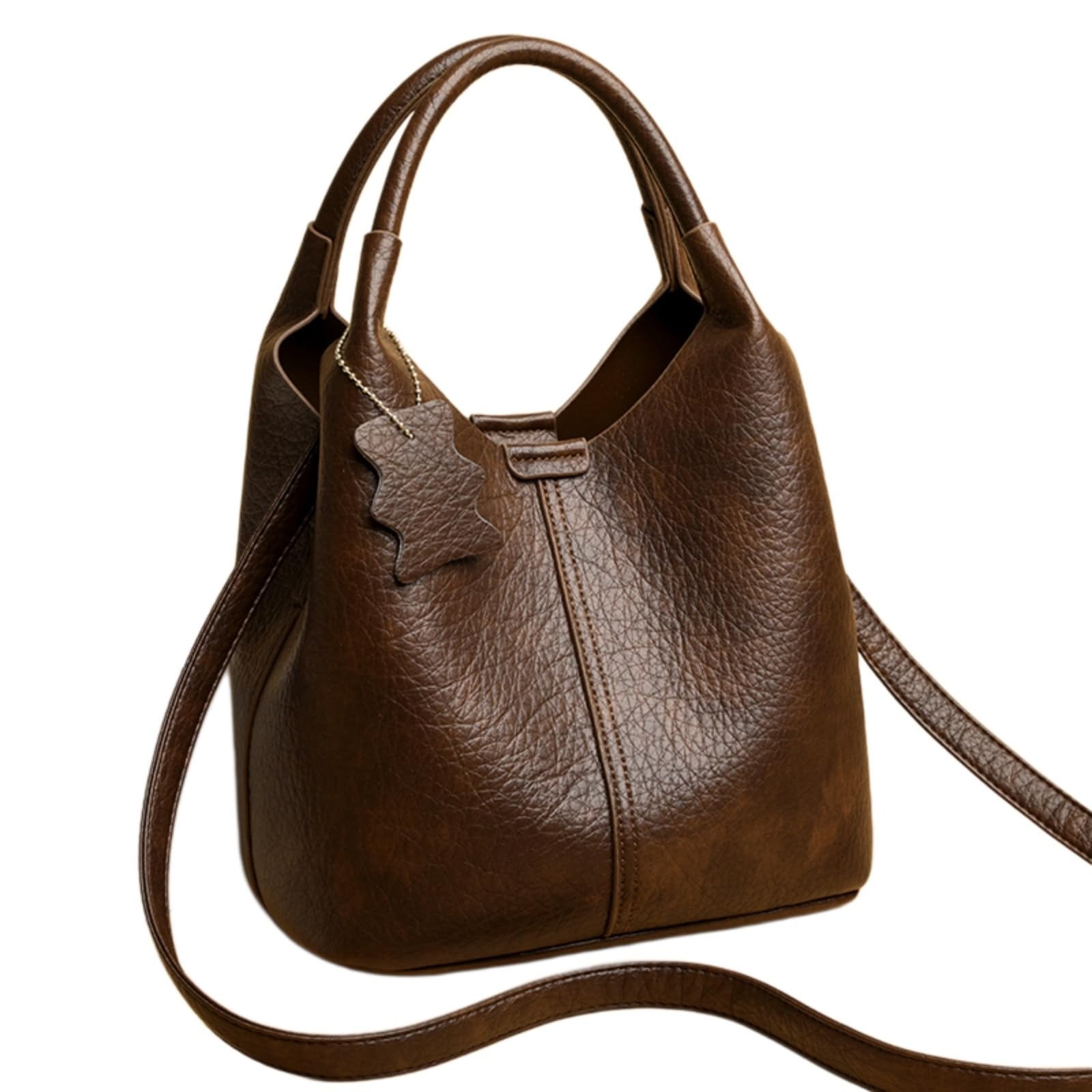 Kosmetiktasche Frauen Weiche Leder Eimer Tasche Stilvolle Tote Handtasche Vielseitige Schulter Crossbody Täglichen Gebrauch-Gray-China Mainland