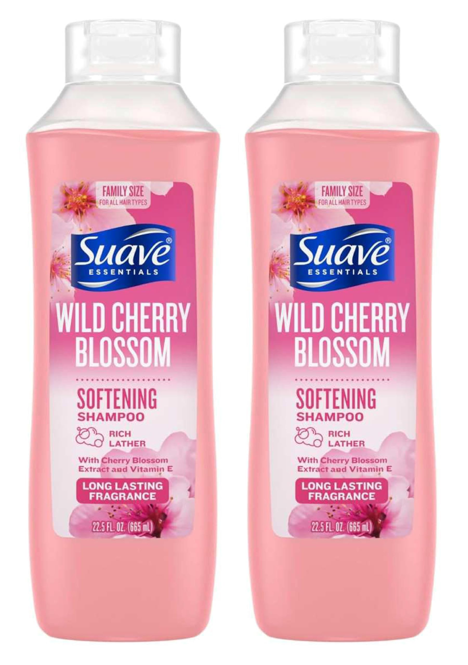 Suave Essentials Wild Cherry Blossom Shampoo 22.5 Ounce (Pack of 2)