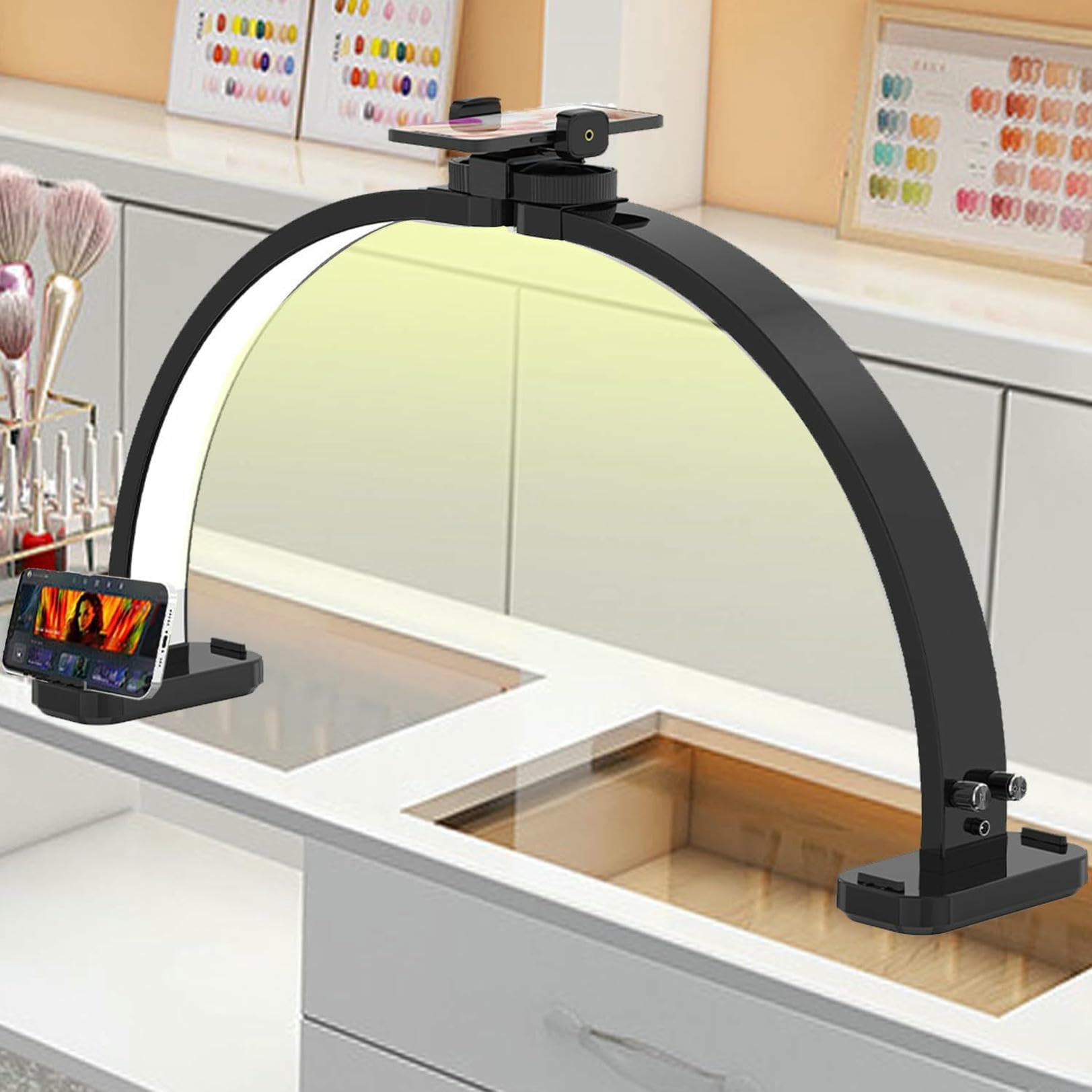 Lampe bureau manucure pliable 79cm - Lampe de table LED onglerie avec support stable