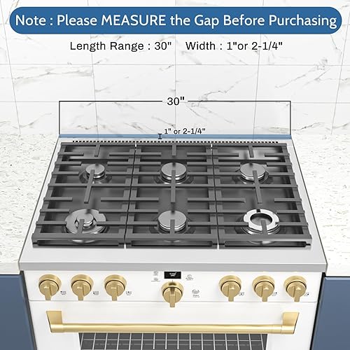 Miniatura 3 de Kit para rellenar hueco trasero de estufa deslizable de 30" W10113901A con 2 piezas de cubiertas de hueco de estufa de silicona, kit de moldura de