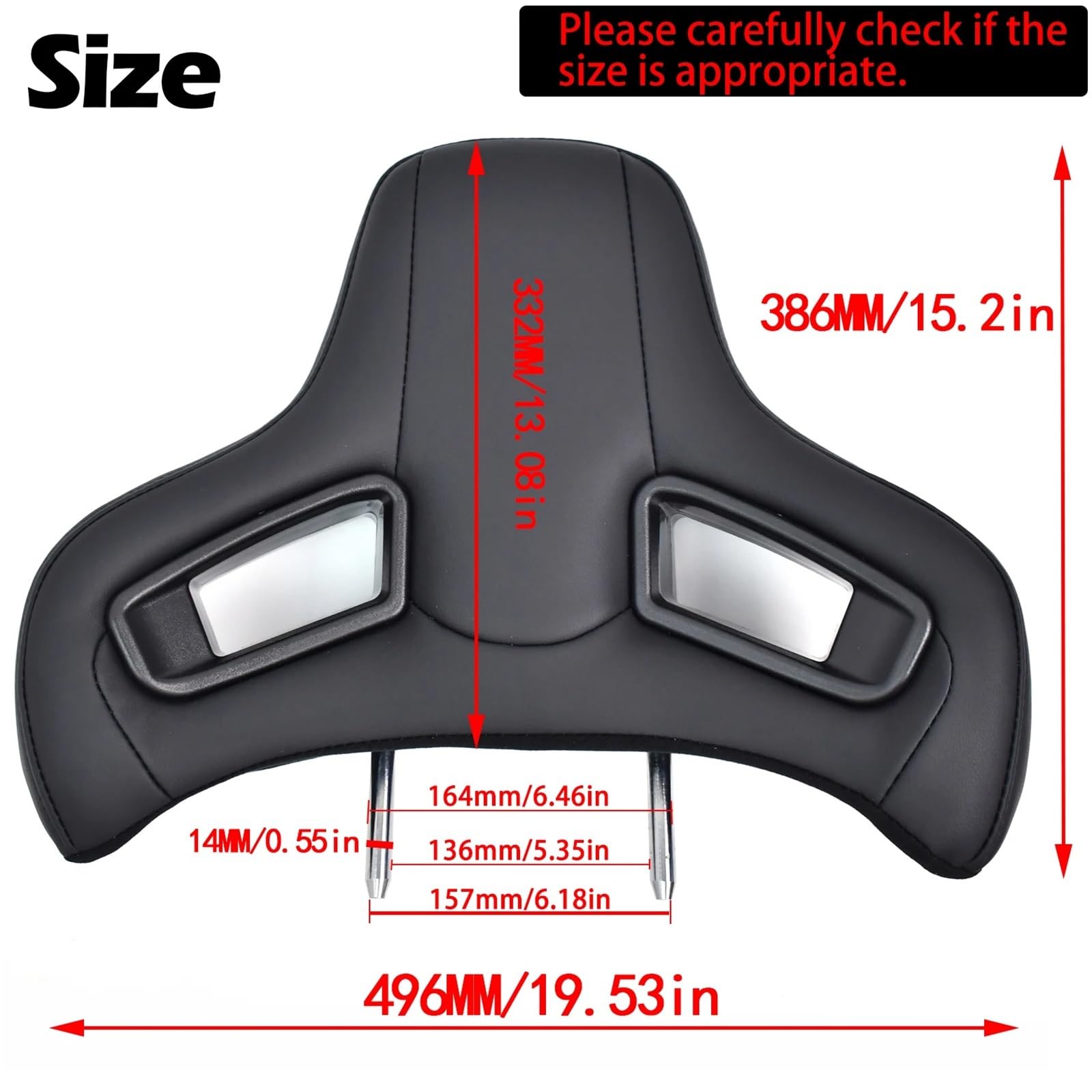 poduszka do jazdy Car Seat Headrest Zagłówki Czarny, trójkątny, dzielony zagłówek fotela samochodowego