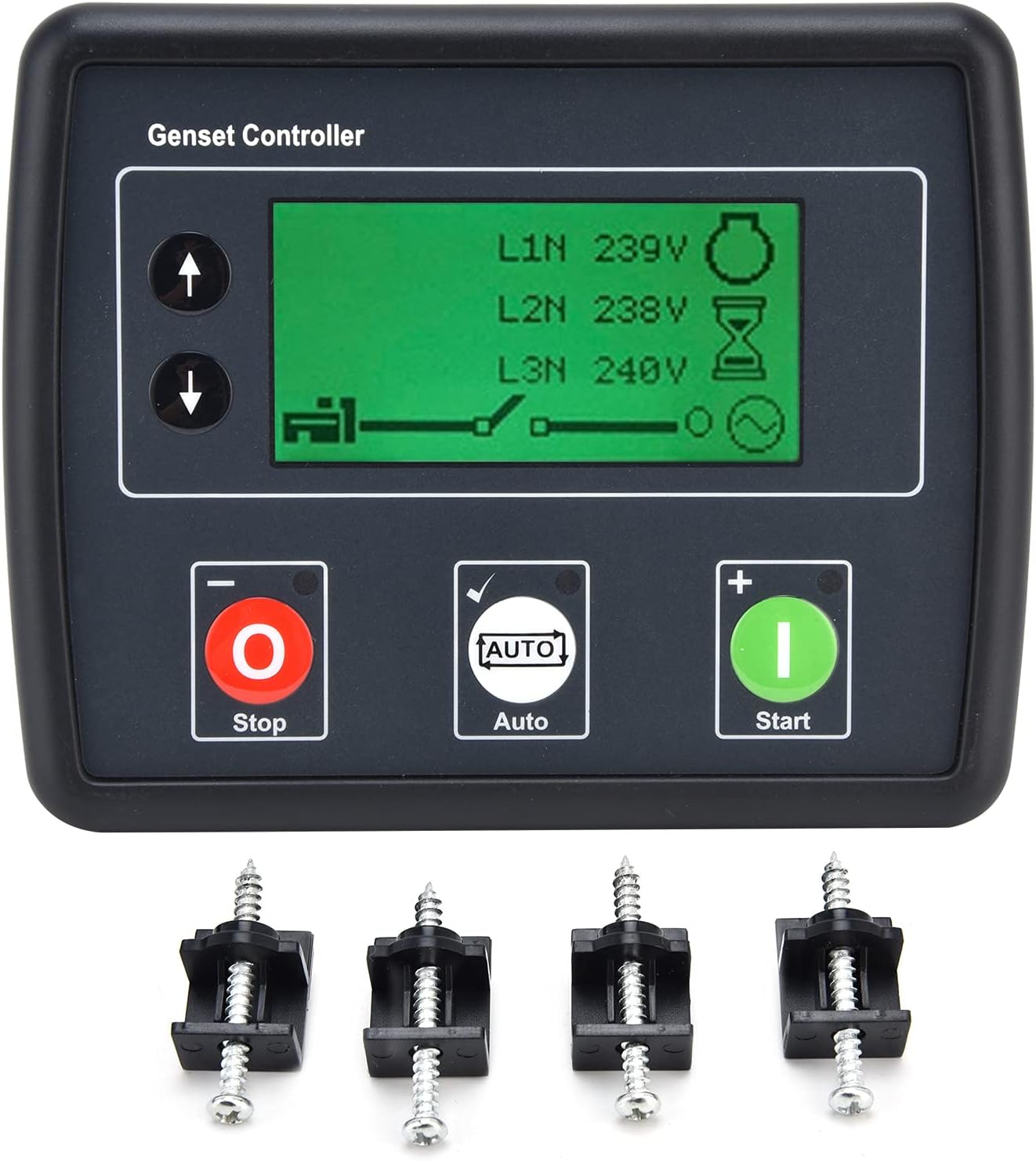 DSE4520 Genset Controller, Generator Controller, Self Starting LCD Display Auto Start Genset Controller with 3‑Phase Mains Detection Control Board for Gasoline Engine