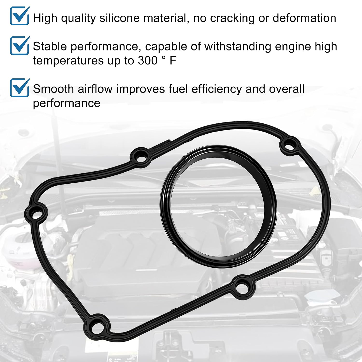 Engine Upper Timing Chain Cover Gasket with Seal Fit for VW Beetle 2012-2016 for Passat 2008-2012 for Audi Q5 2009-2017 for S6 2012-2014 Replace 06H103483C