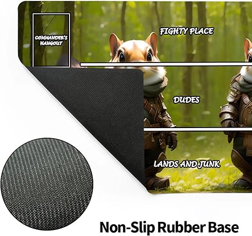 Miniatura 3 de Tapete de juego para MTG, 24 x 14 pulgadas, tapete de juego de animales TCG con zonas para juego de cartas intercambiables, superficie de tela lisa,