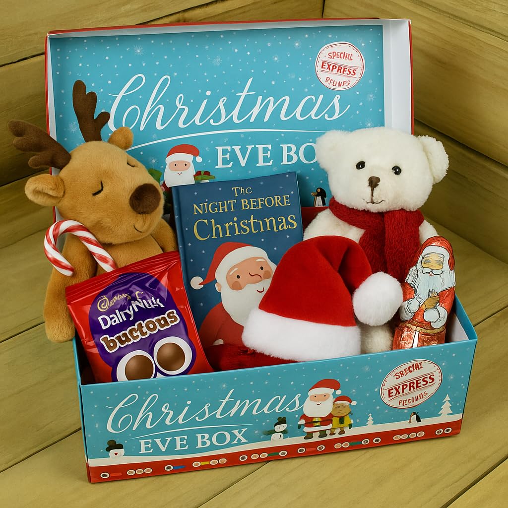 Quickdraw Christmas Eve Box for Kids – Large 32cm Blue Santa