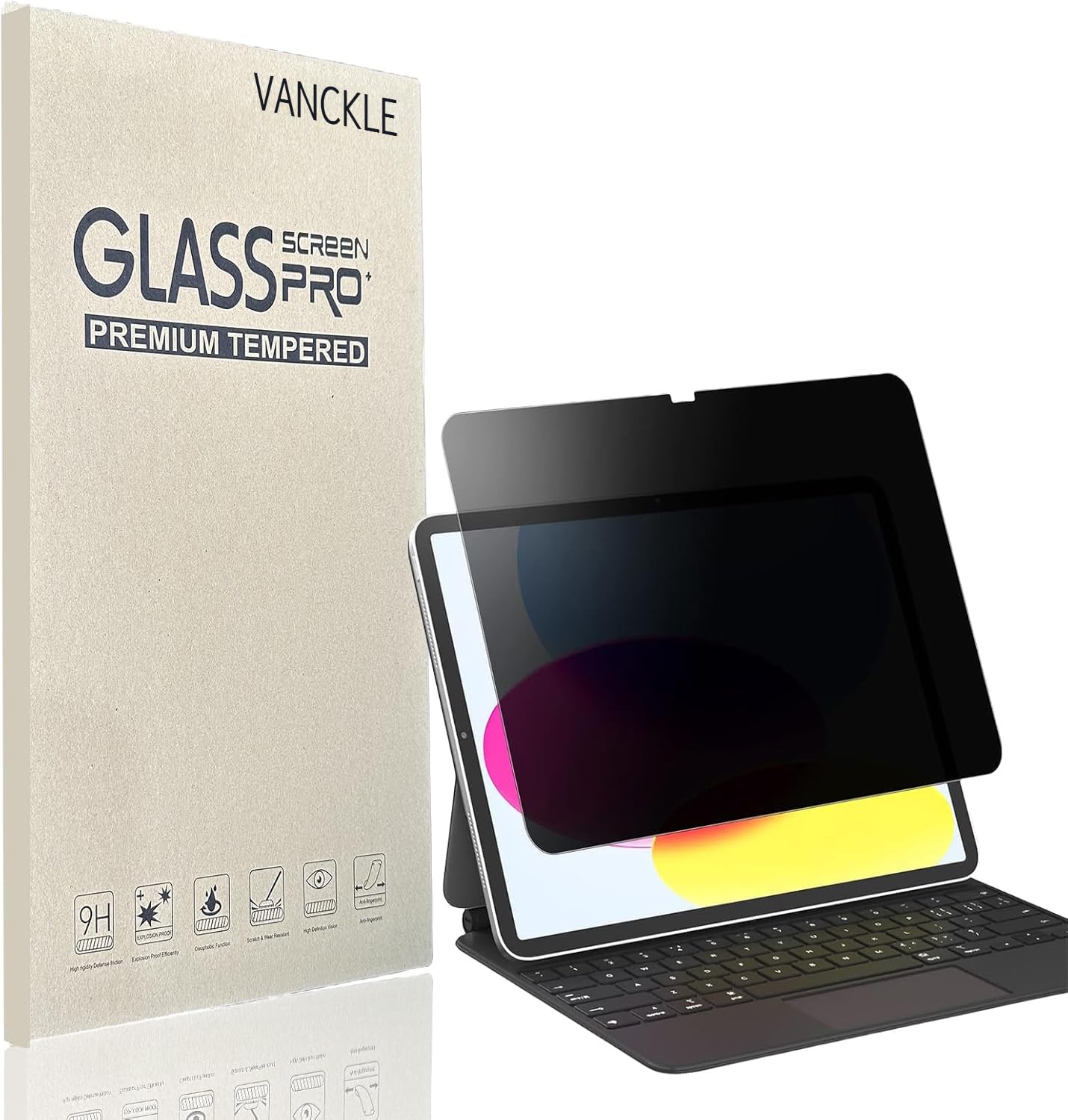 VANCKLE 1 Pack Privacy Screen Protector for Screen Protector for IPAD 11th/10th Generation 10.9 inch (2025/2022 Models) Ant-spy Tempered Glass