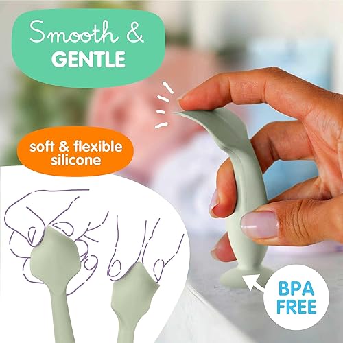 Miniatura 3 de Bumco Espátula de crema para pañales (Mini) Aplicador de crema para pañales sin BPA, aplicador de crema suave y flexible para pañales, espátula de